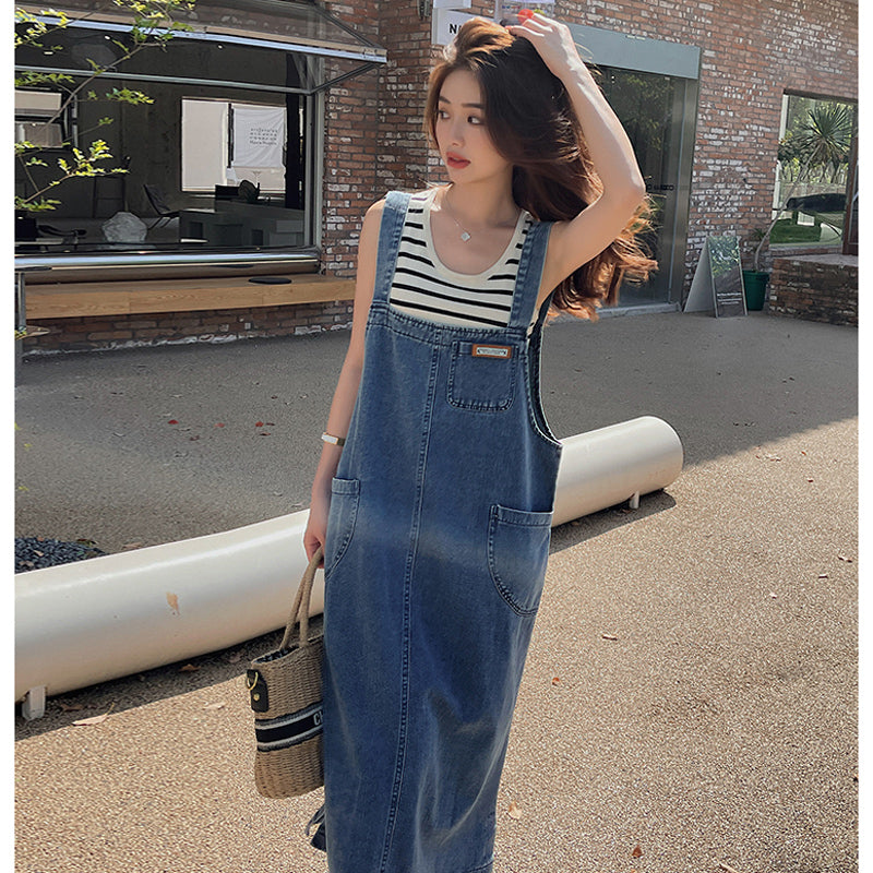 denimdungaree ボーダー スウェット スカート - スカート