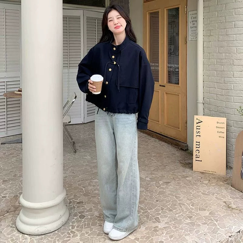 トレンチデザインネイビージャケット