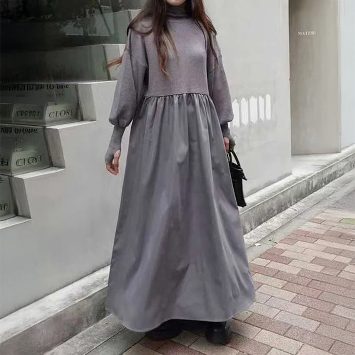 タートルネックドッキング ワンピース(4colors)