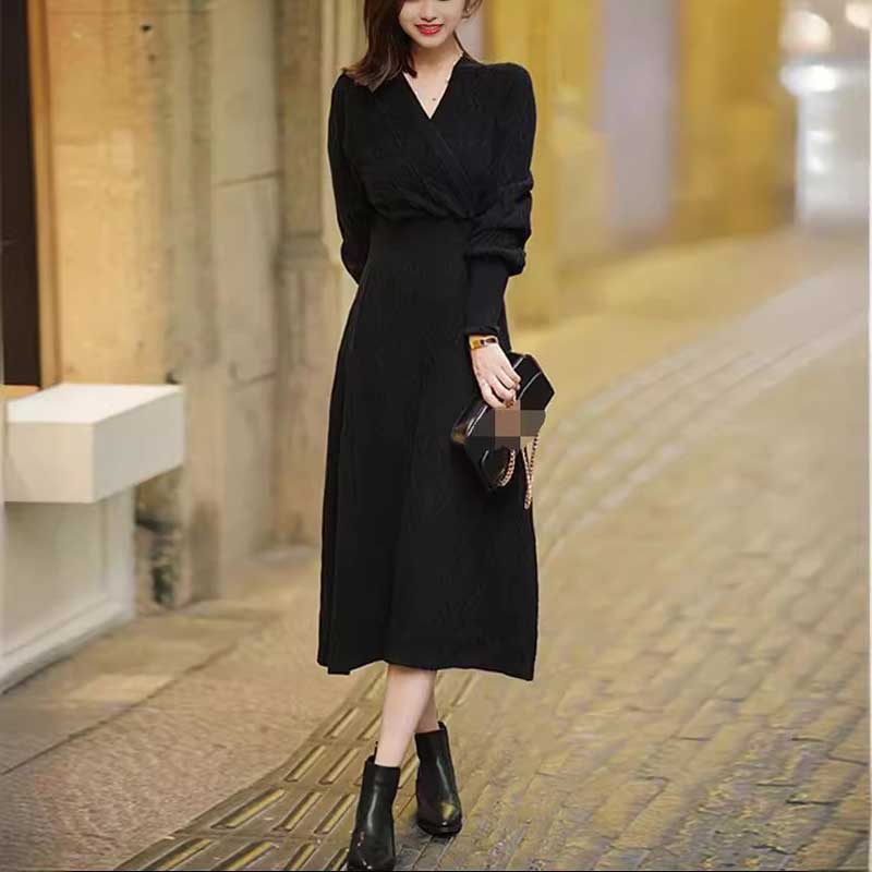 カシュクールニットワンピース(2colors)