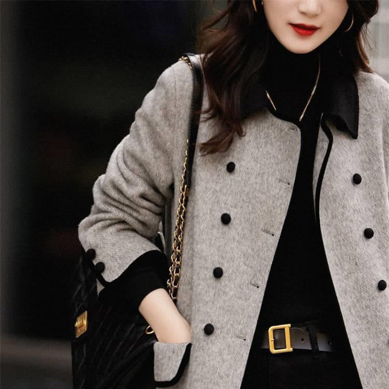 バイカラーモードロングジャケット