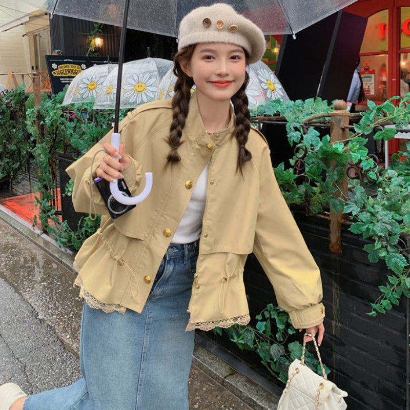 レースヘムショートコート(2colors)