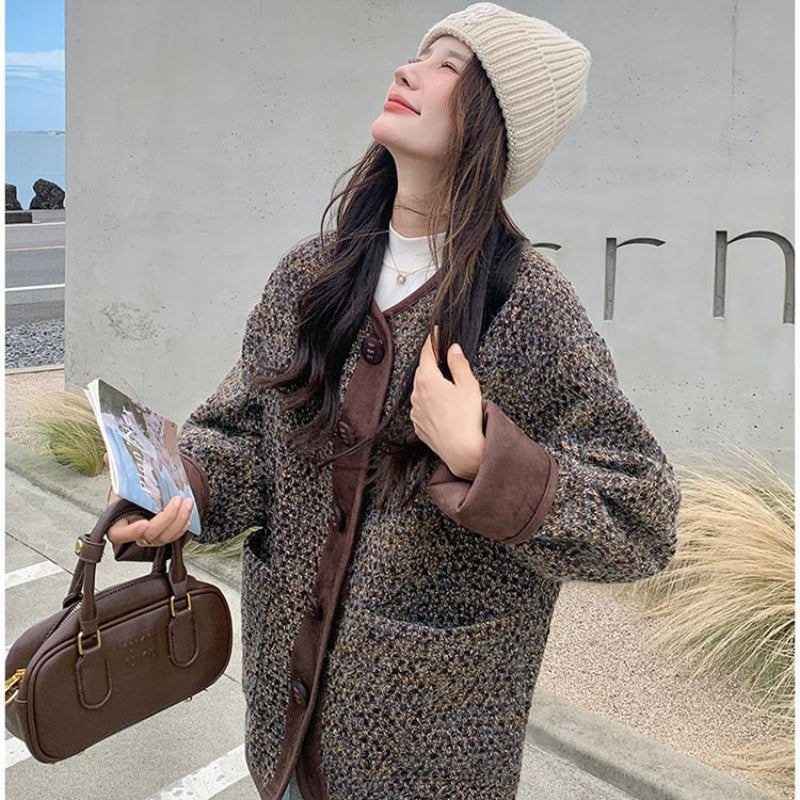 コーヒーブラウンツイードジャケット