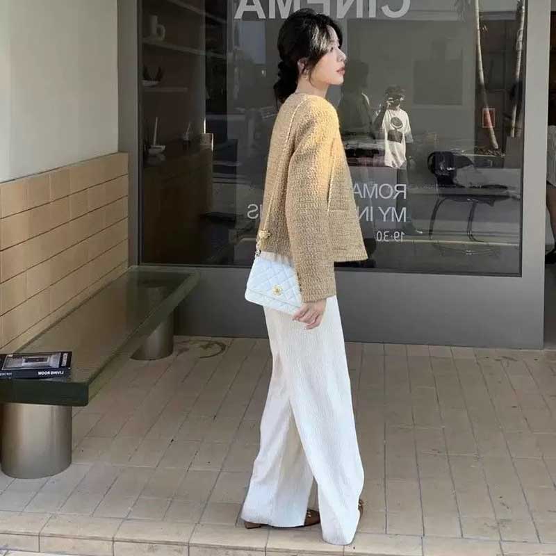 ノーカラーツイードジャケット
