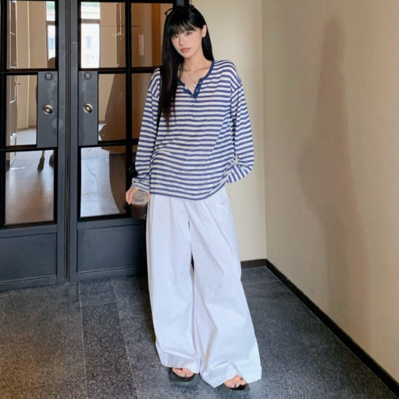 ストライプヘンリーロングTシャツ