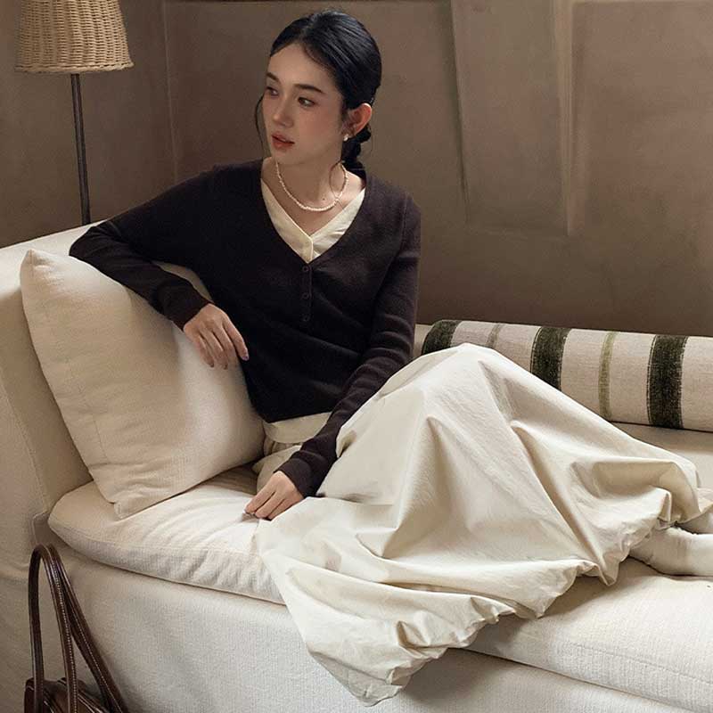 バルーンシルエットマキシスカート(4colors)