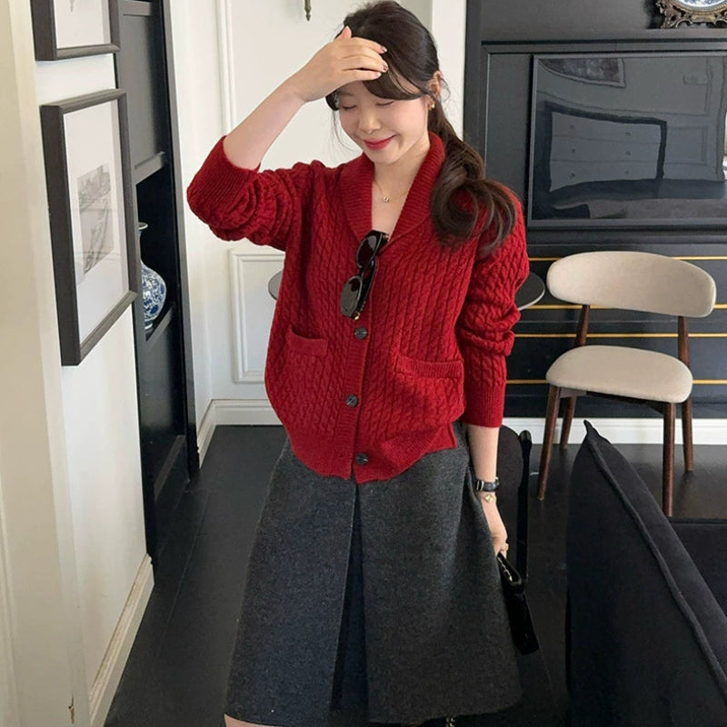 ケーブルニットカーディガン(4colors)