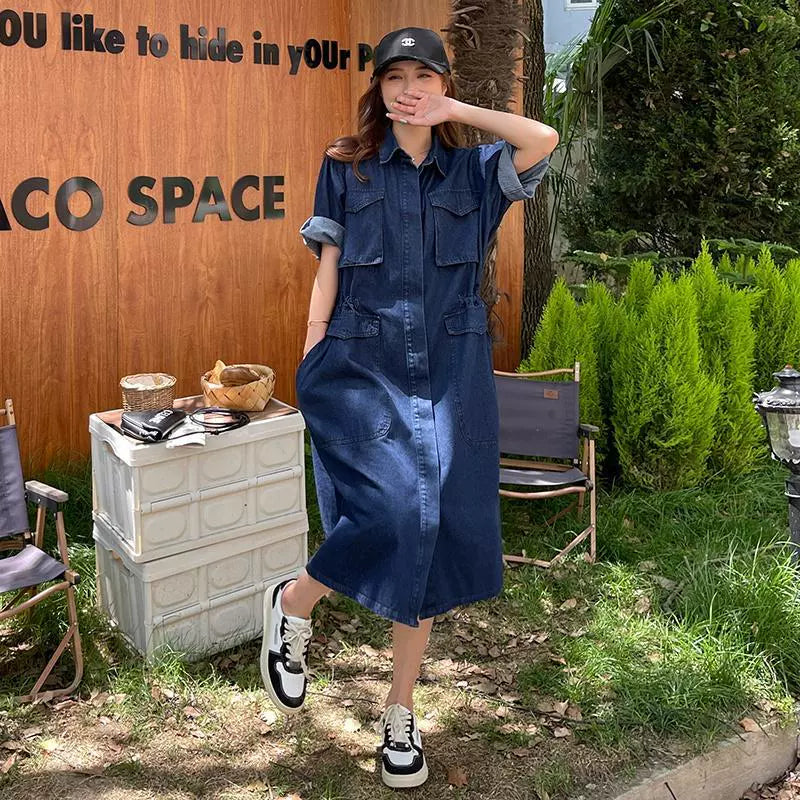 ワークデザインデニムワンピース