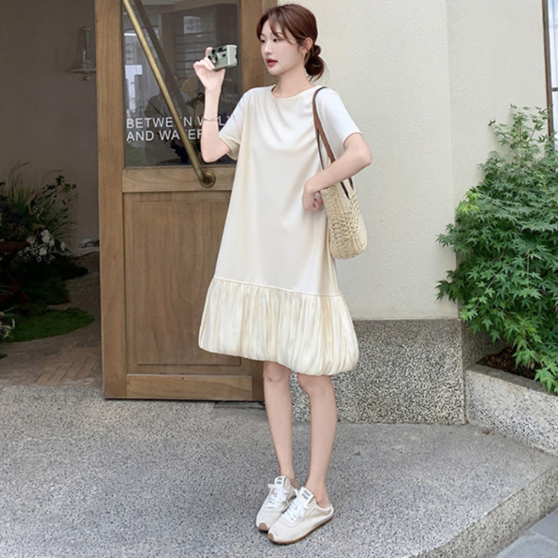 ハーフスリーブバルーンスカートワンピース