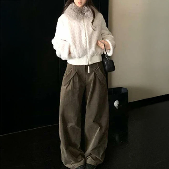 ショート丈ファージャケット(2colors)