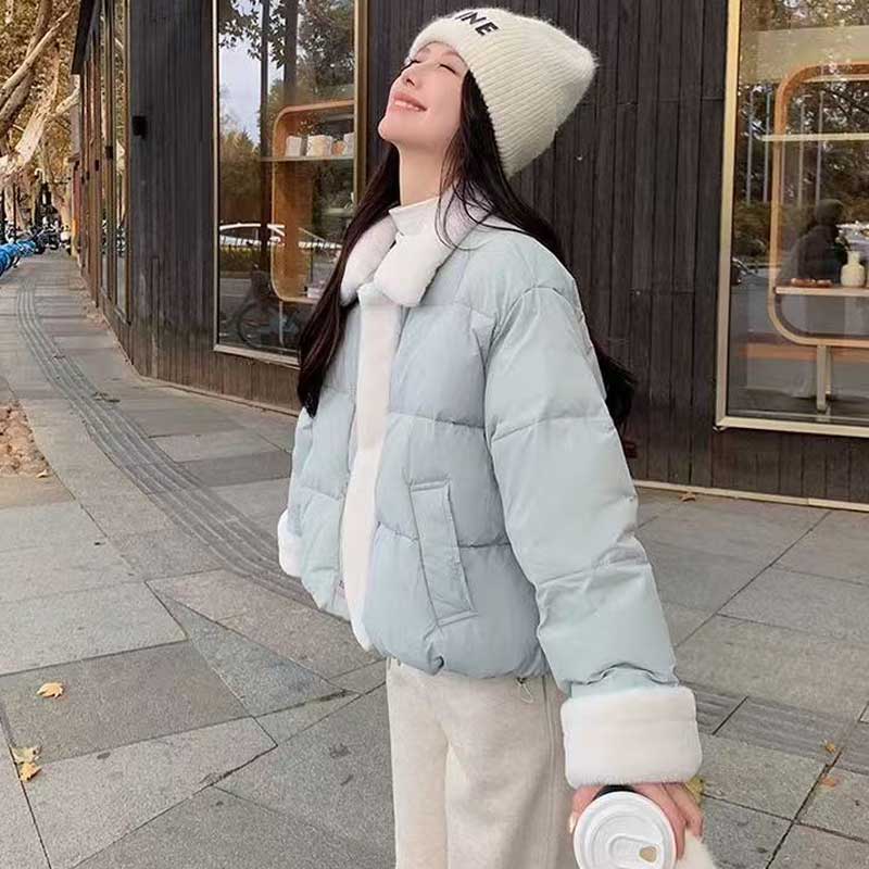 ファー襟ショート丈ダウンジャケット(2colors)