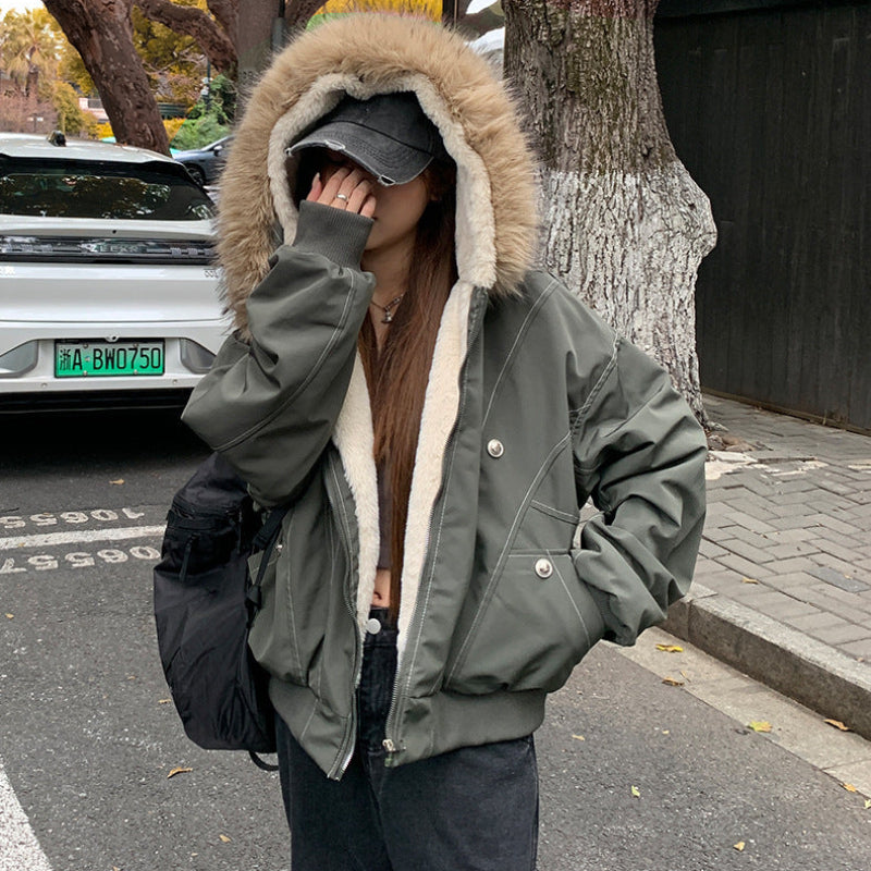 裏ボア付きフードファーブルゾン(2colors)