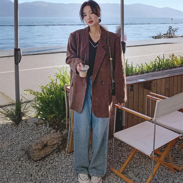 コーデュロイブラウンジャケット