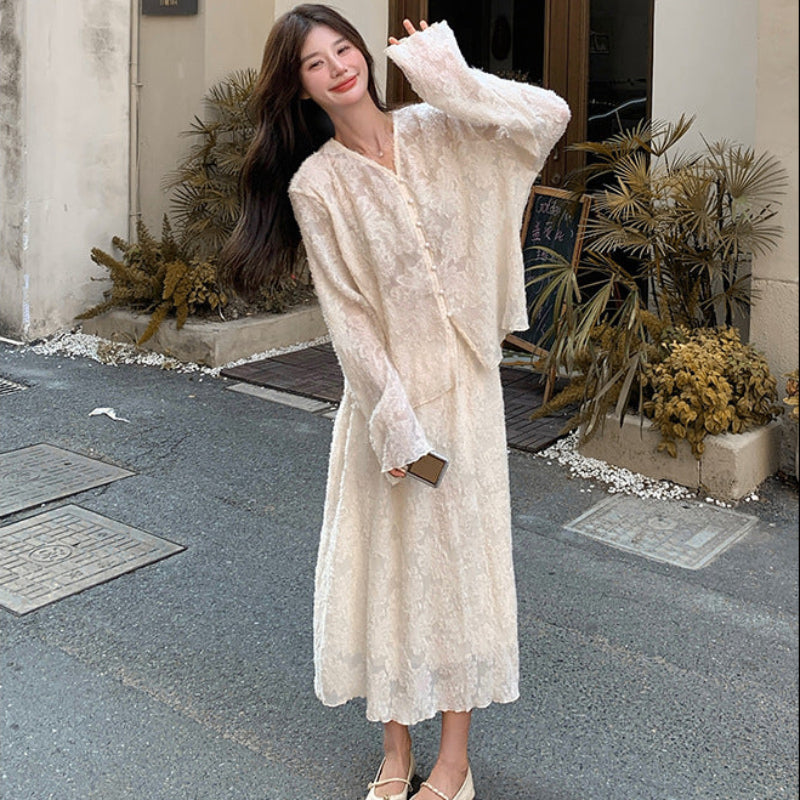 シフォンブラウス×スカートスーツ (2colors)