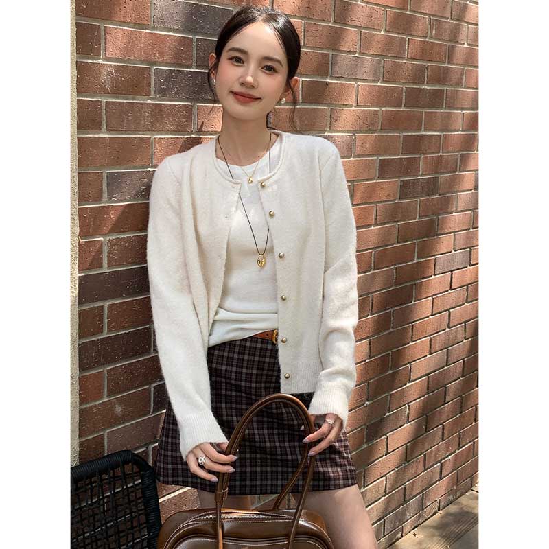 クルーネックベーシックカーディガン(2colors)