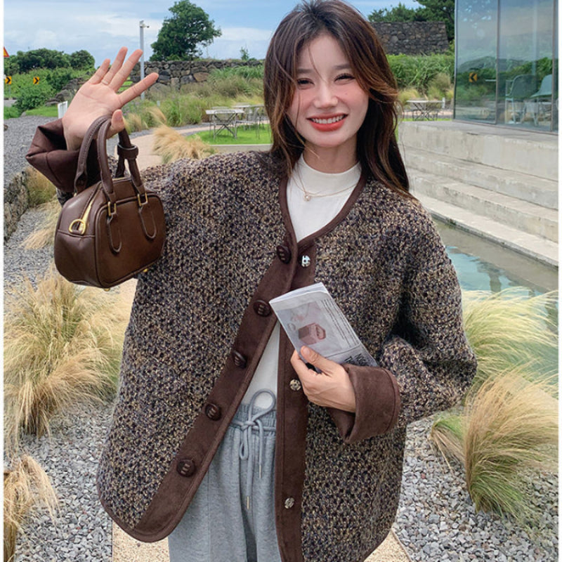 コーヒーブラウンツイードジャケット