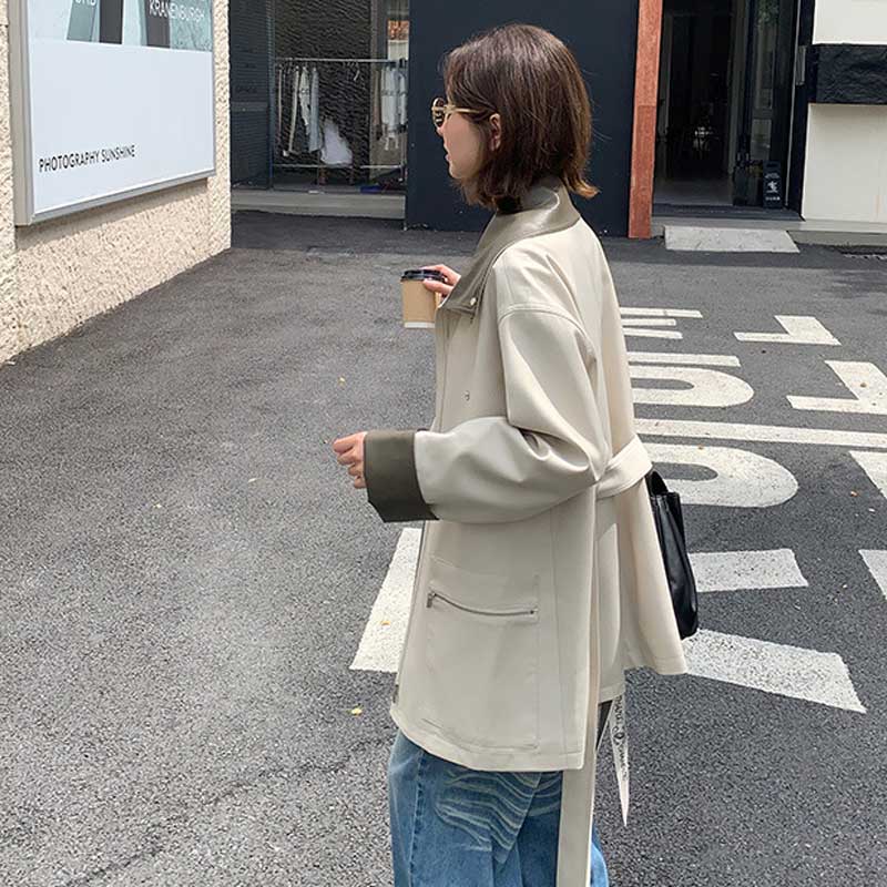 バイカラーミリタリーハーフコート