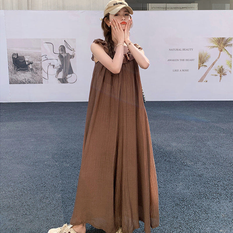 ラッフルネックオールインワンパンツ