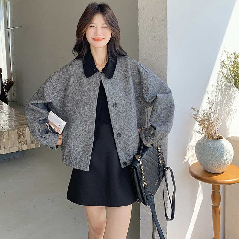 ツートンショートブルゾン