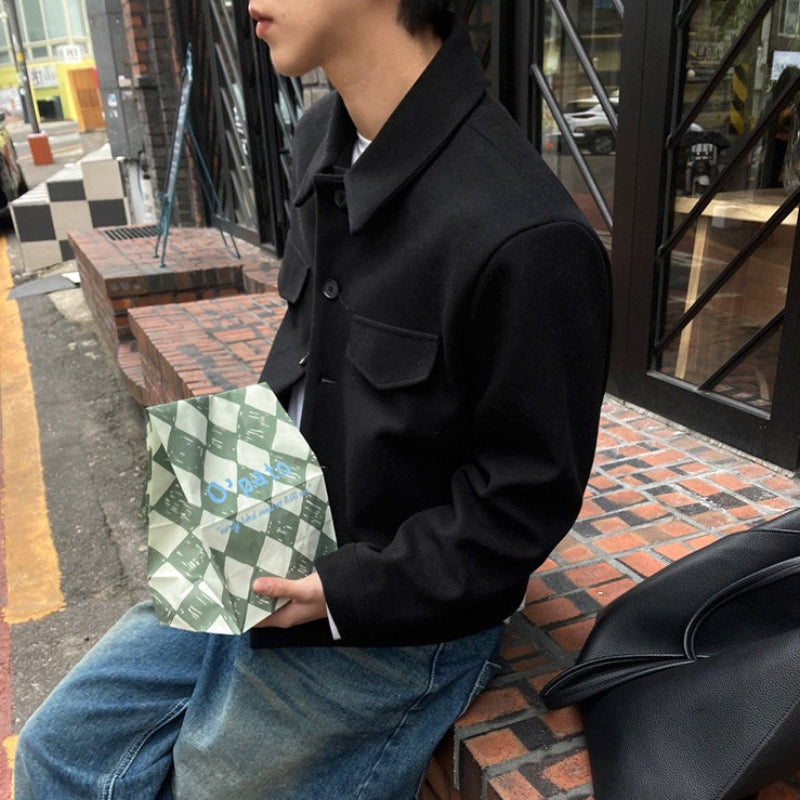 ラペルカラーショート丈ジャケット(2colors)