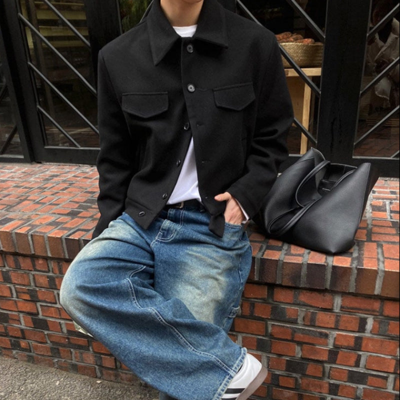 ラペルカラーショート丈ジャケット(2colors)