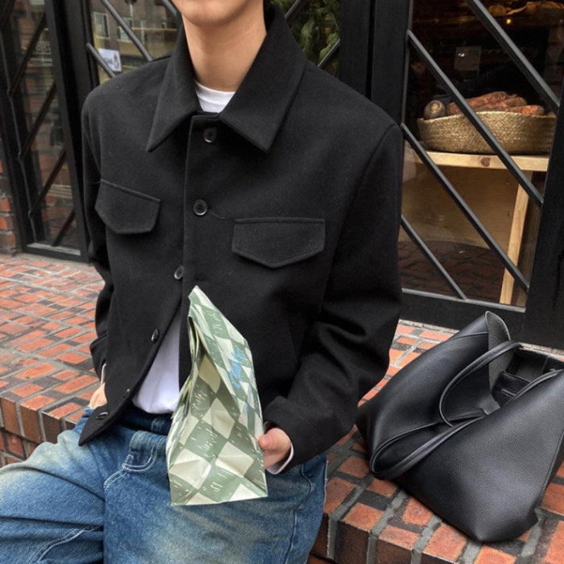 ラペルカラーショート丈ジャケット(2colors)