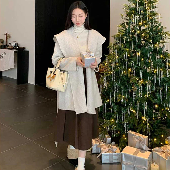 フード付きガウンコート(4colors)