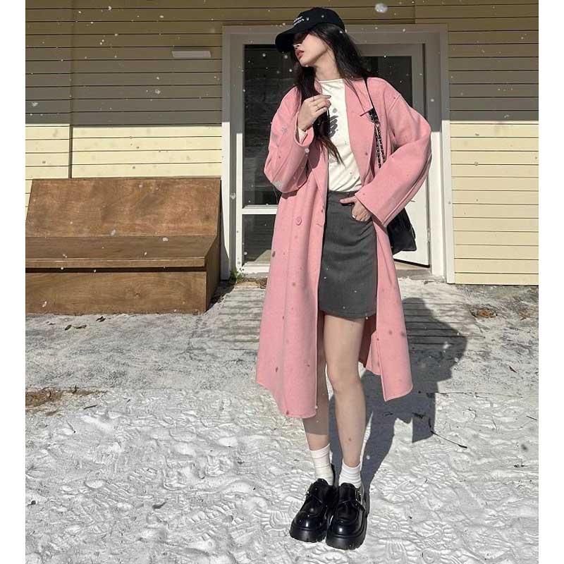 シンプルダブルボタンコート(5colors)