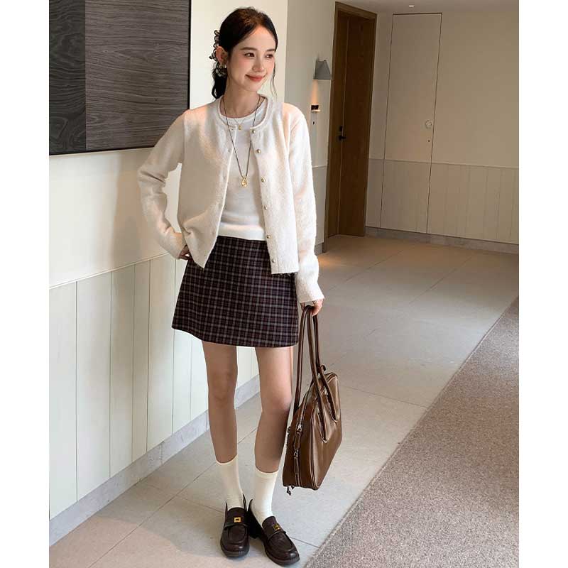 クルーネックベーシックカーディガン(2colors)