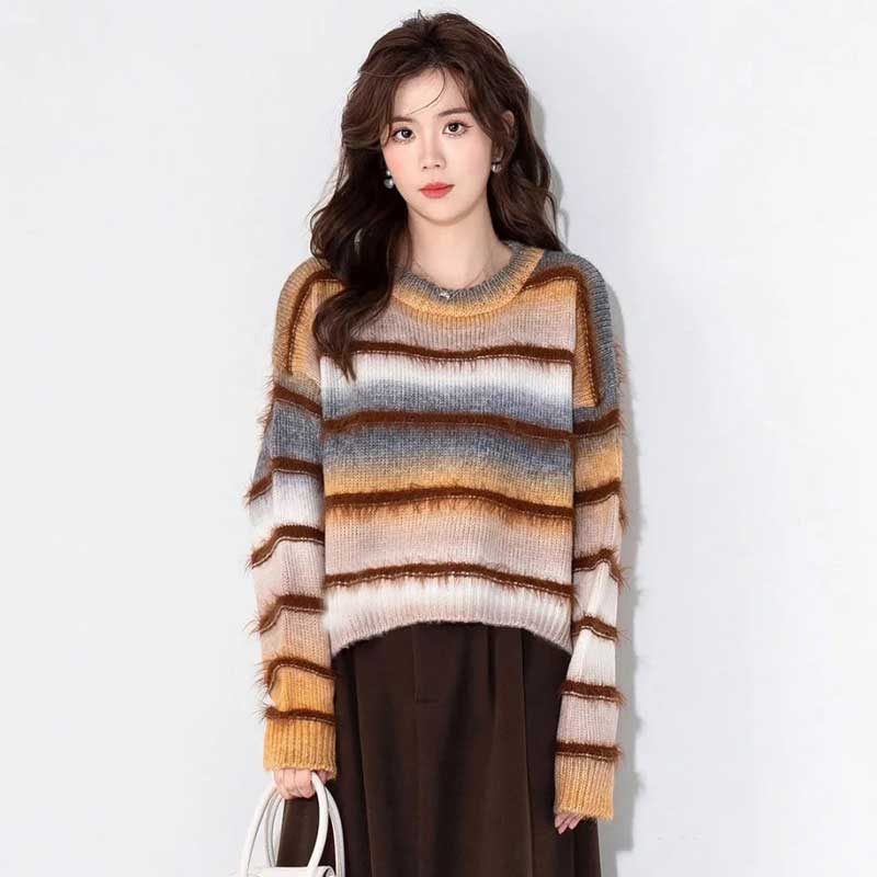 グラデーションボーダーシャギーニット(4colors)