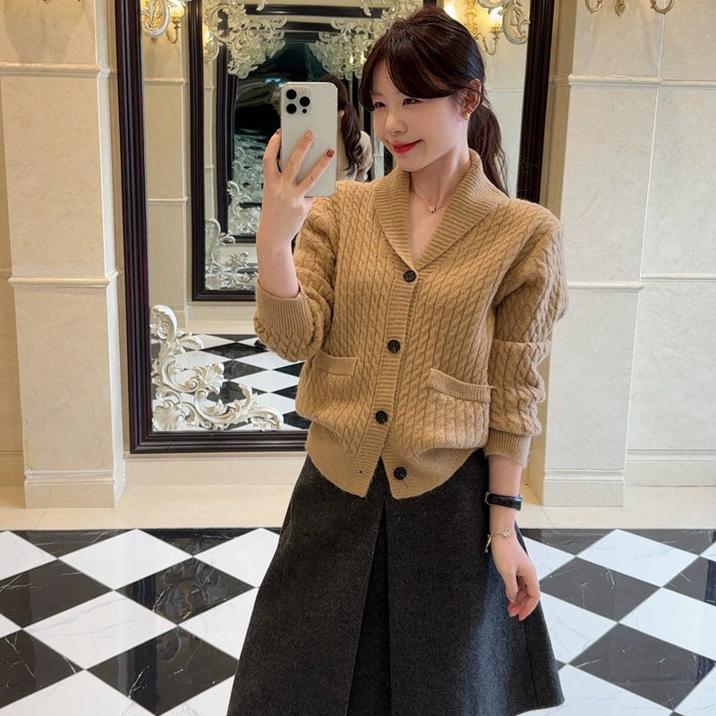 ケーブルニットカーディガン(4colors)