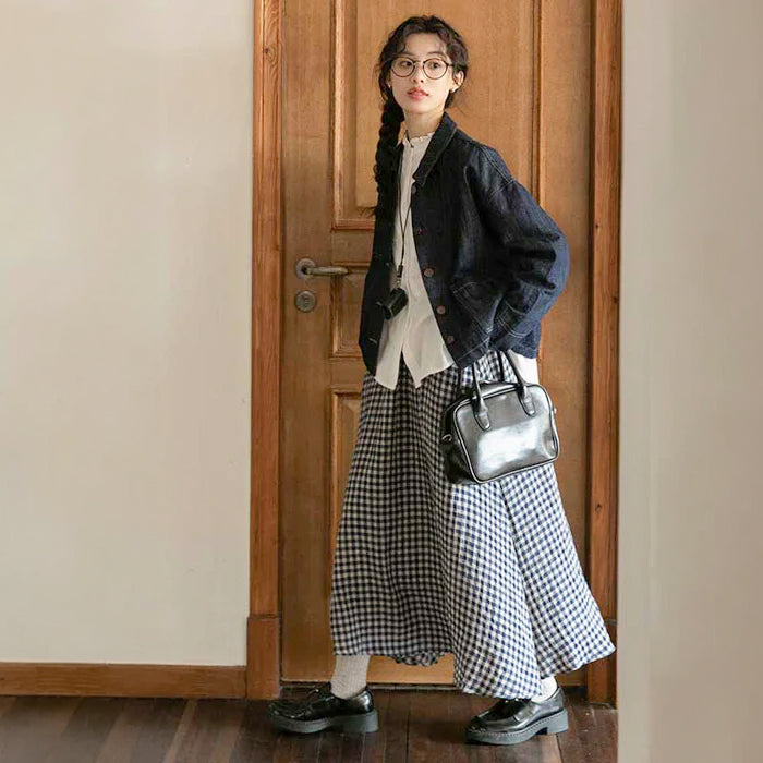 インディゴトラッドデニムジャケット