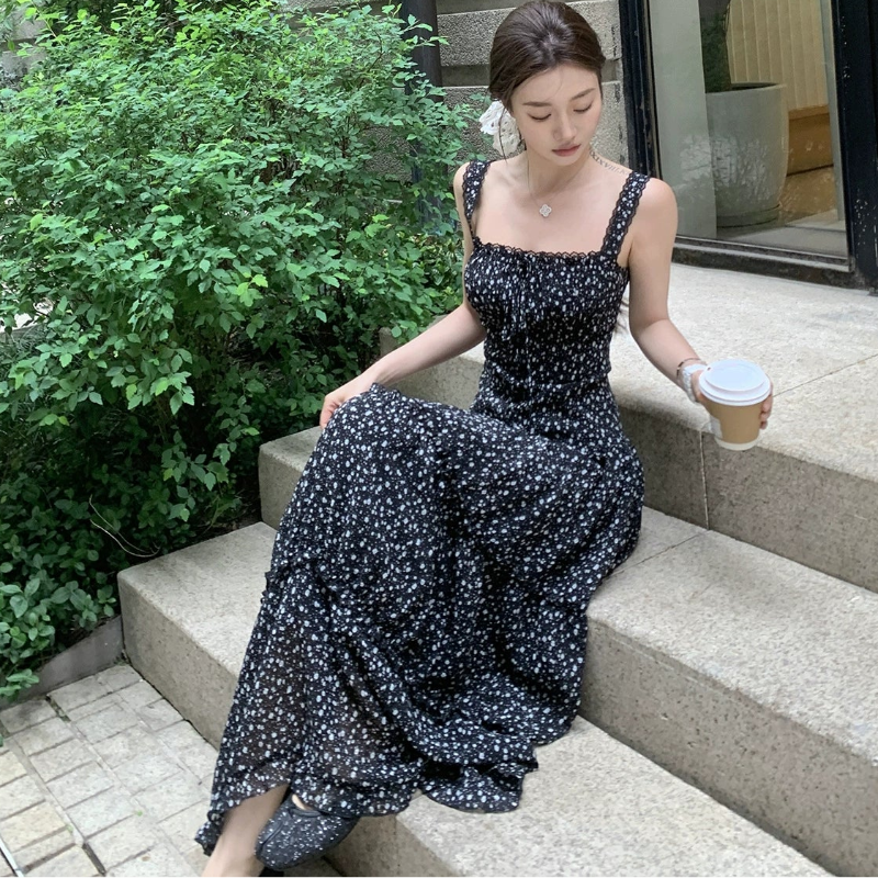 小花柄ストラップワンピース(2colors)