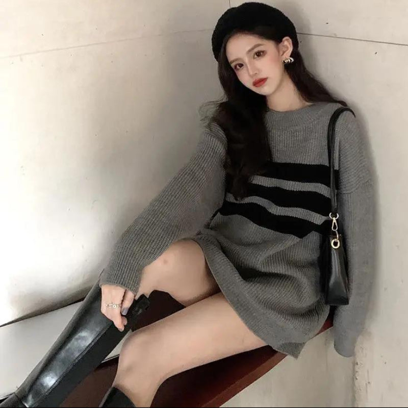 スリーボーダーニットトップス(3colors)