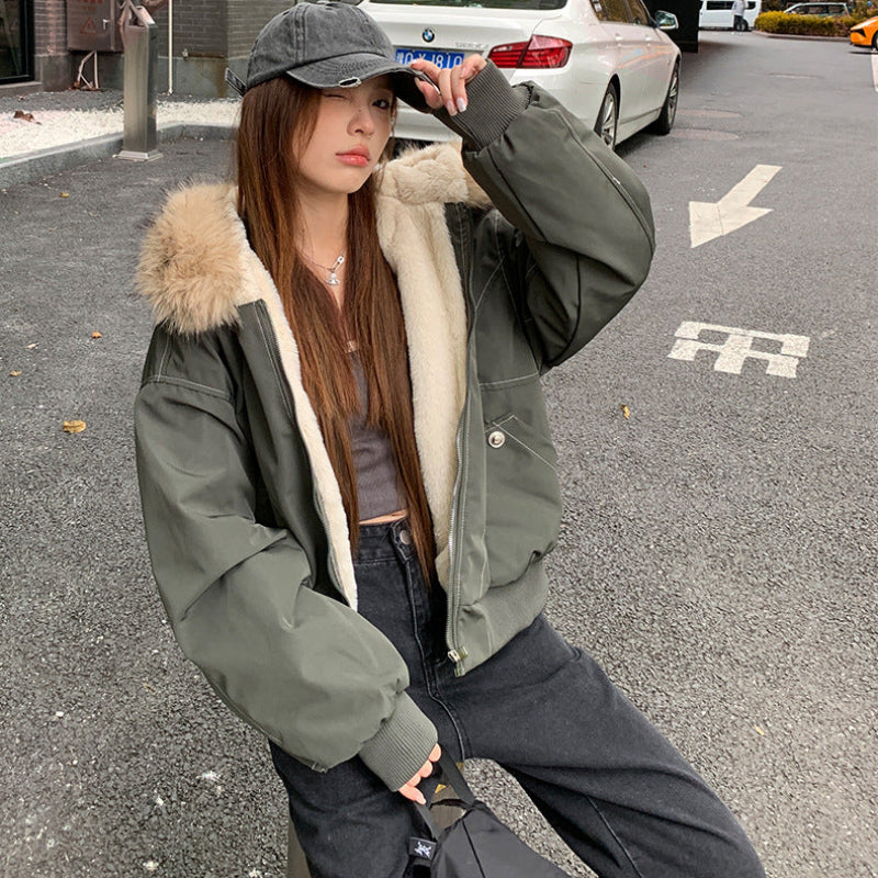 裏ボア付きフードファーブルゾン(2colors)