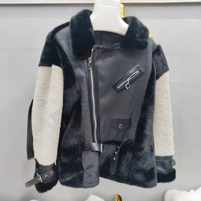 レザー切替ライダースジャケット(2colors)