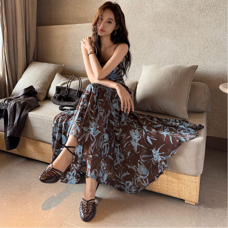 アートフラワーキャミソールワンピース(2colors)