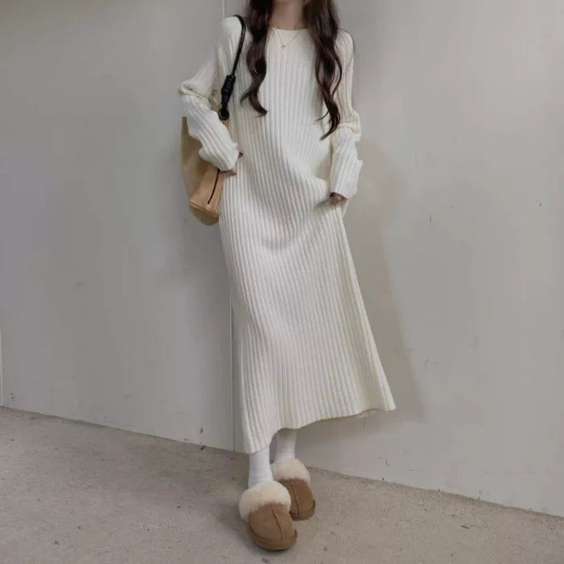 リブニットロングワンピース(2colors)