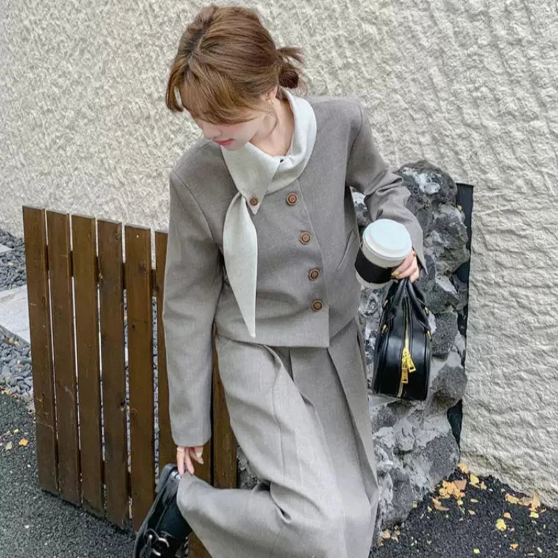 スカーフデザインジャケット×スカートセットアップ(2colors スカーフデザインジャケット×スカートセットアップ(2colors