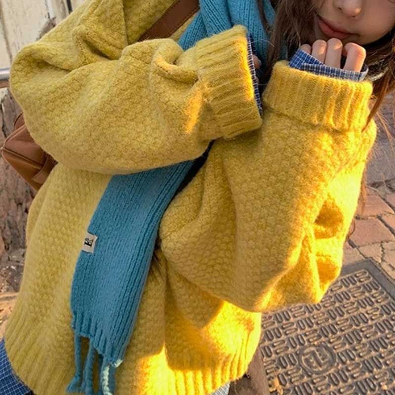 ワッフルルーズニット(2colors)