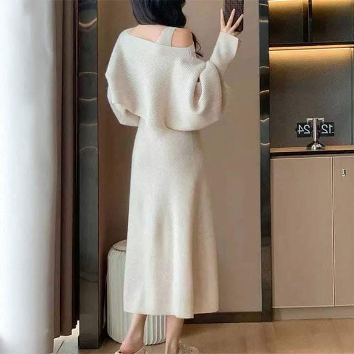 クロップドニット×ノースリーブワンピースSET(3colors)