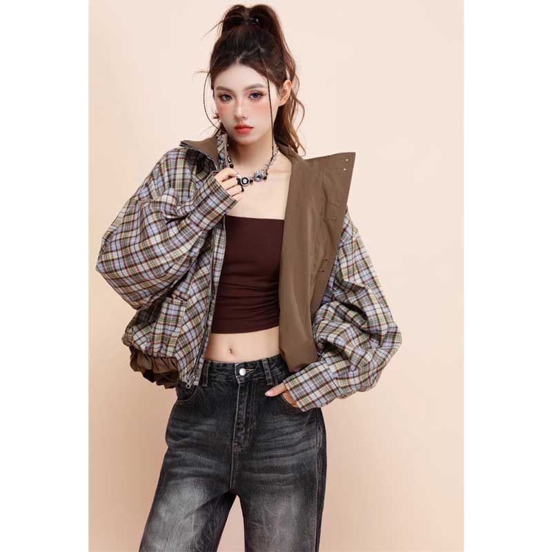 リバーシブルショート丈ブルゾン