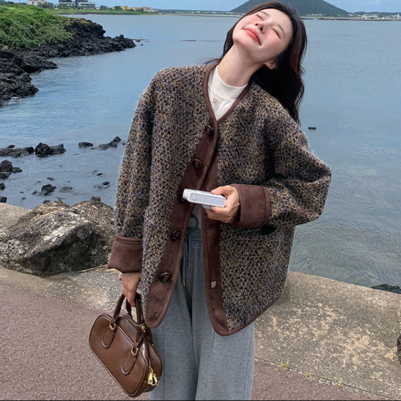 コーヒーブラウンツイードジャケット