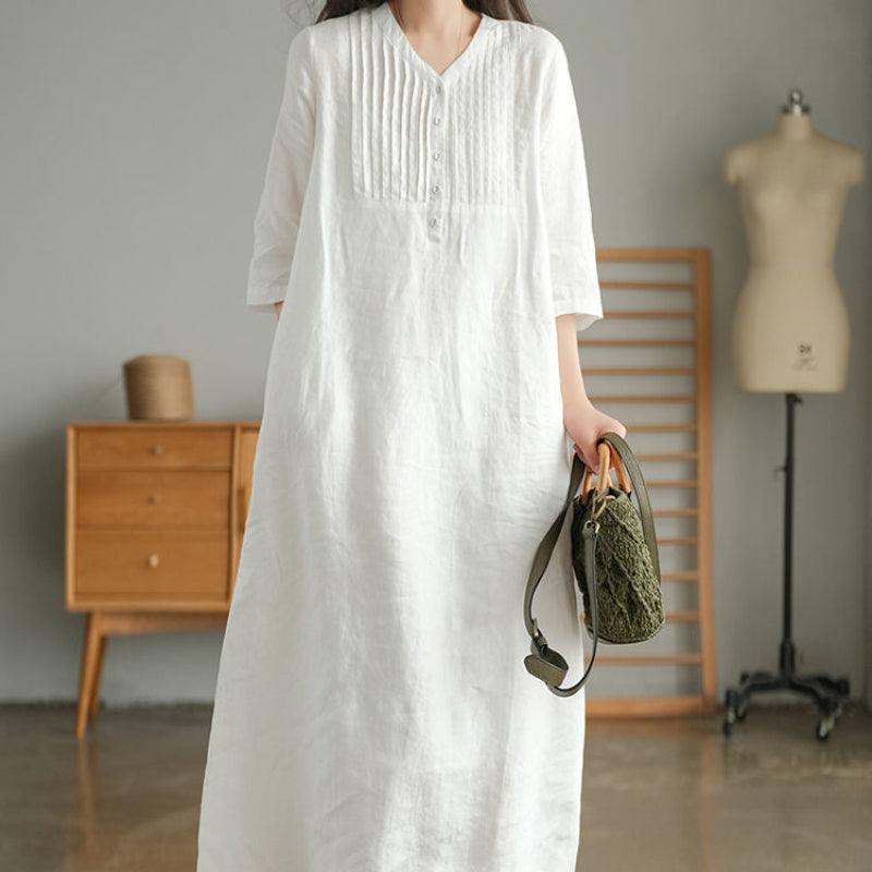 リネンピンタックワンピース(4colors)