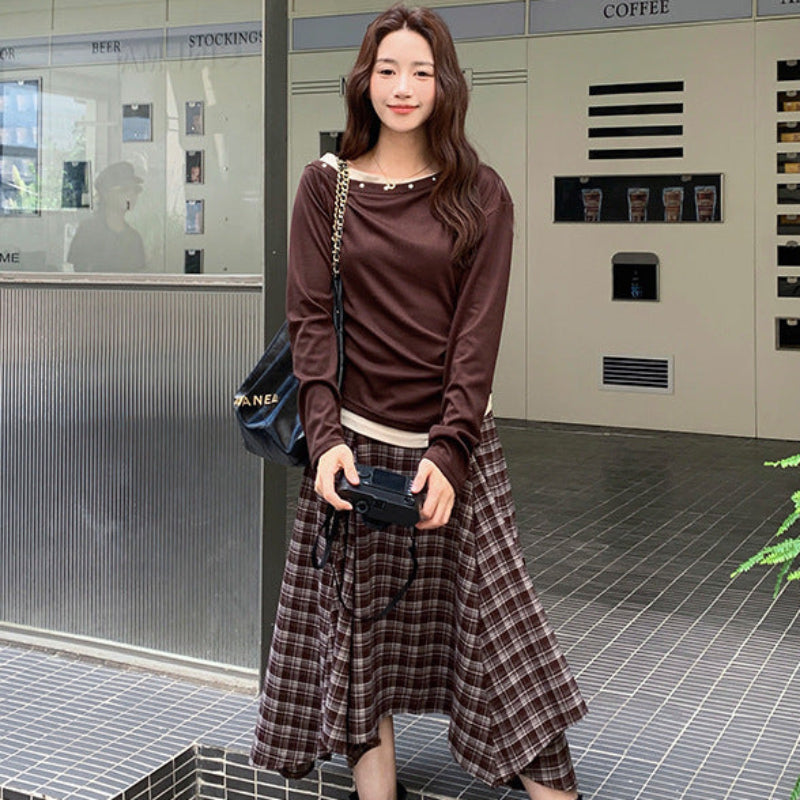 新品未使用　訳あり　チェックレイヤードトップス 150cm 新品未使用 訳あり チェックレイヤードトップス 150cm 439012-1.jpg