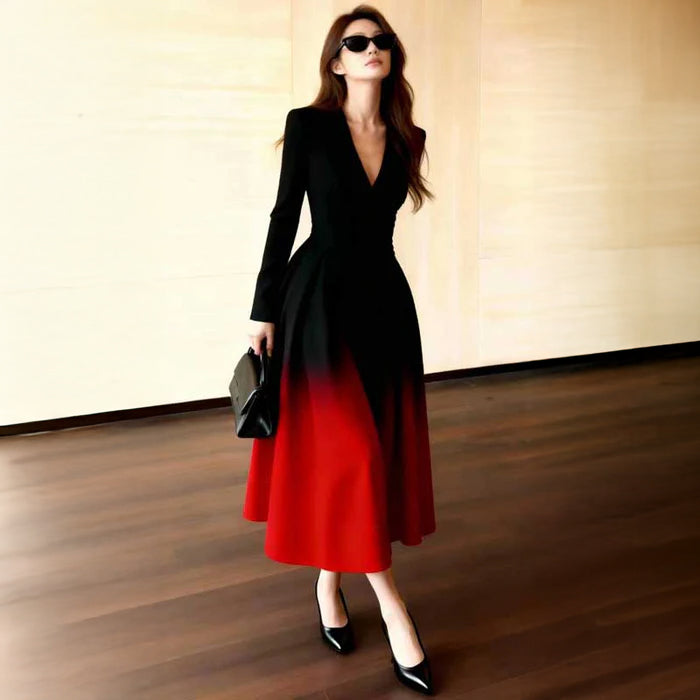 グラデーションフレアワンピース