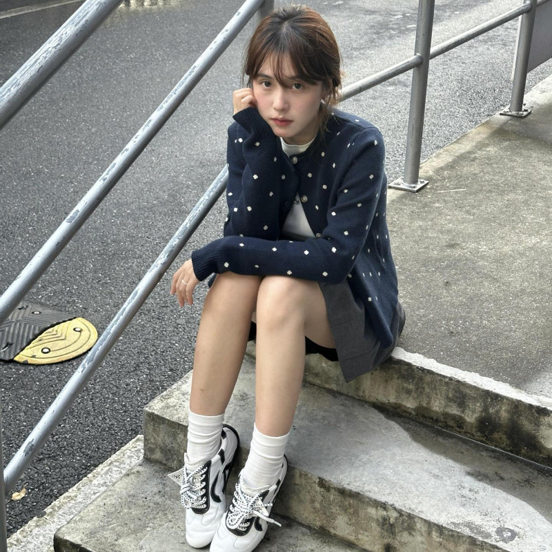 ネイビードットカーディガン