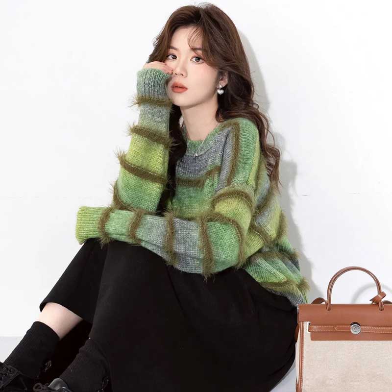 グラデーションボーダーシャギーニット(4colors)