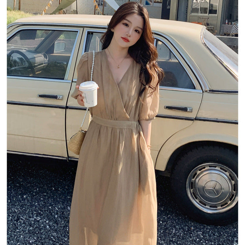 カシュクールシアーワンピース(2colors)