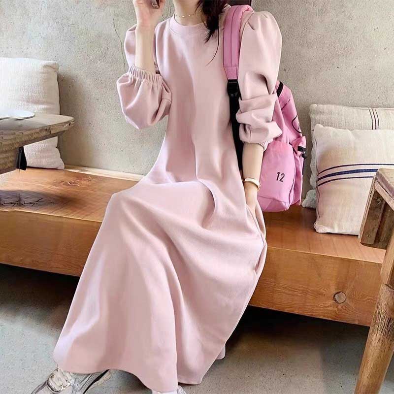 ボリューム袖Aラインワンピース(3colors)